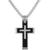 商品Esquire Men's Jewelry | Diamond Cross 22" Pendant Necklace (1/10 ct. t.w.) in Stainless Steel, Black Carbon Fiber, Created for Macy's颜色Steel