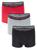 商品Calvin Klein | 3-Pack Logo Surge Trunks颜色RED_GREY_BLACK