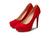 color Red Microsuede, Chinese Laundry | Wow Platform Pump