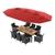 颜色: red, Hivvago | 10 Piece Outdoor Patio Dining Set with 15 Feet Double-Sided Twin Umbrella