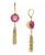 颜色: Pink, 2028 | Round Crystal Tassel Drop Earrings