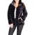 color Charcoal, Kensie | Kensie Women's Reversible Grooved Faux Fur Winter Coat