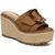 商品Sam Edelman | Sam Edelman Womens Livi Leather Flatform Platform Sandals颜色Luggage Suede