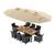 颜色: beige, Hivvago | 10 Piece Outdoor Patio Dining Set with 15 Feet Double-Sided Twin Umbrella
