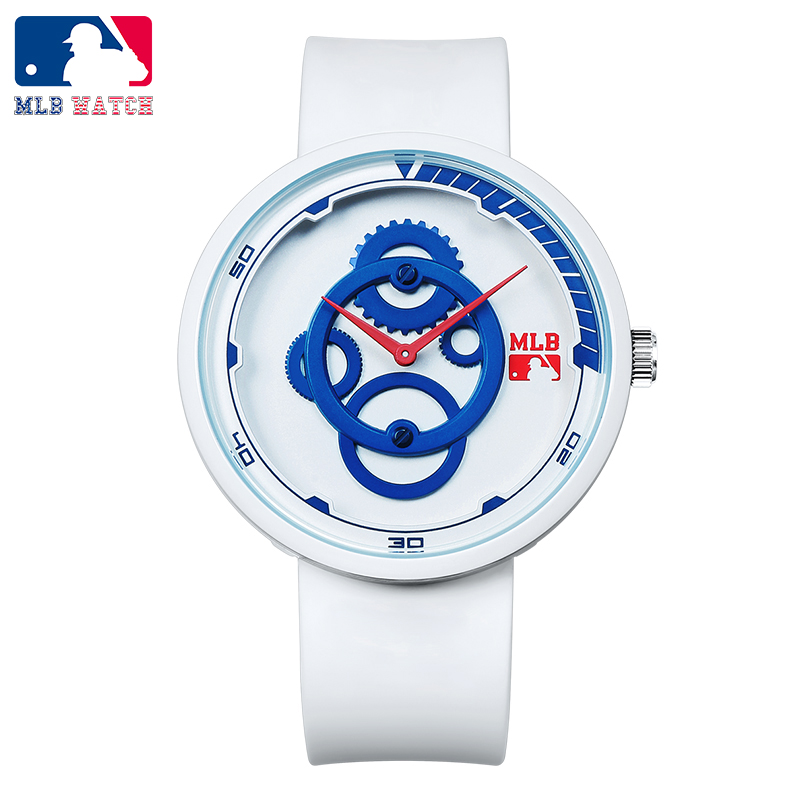 商品MLB | MLB 美职棒NewYork系列街头潮流时尚腕表 个性运动防水石英男表 欧美表 NY608颜色白蓝