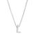 ADORNIA | Rhodium-Plated Mini Initial A Pendant Necklace, 16" + 2" extender, 颜色L