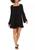 color Black, Love, Fire | Junior's Bell Sleeve Square Neck Woven Dress