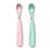 颜色: Opal and Blossom, OXO | Tot Feeding 2Pc Spoon Set with Soft Silicone