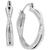 商品Essentials | Crystal Small Crossover Hoop Earrings, 0.95" in Silver Plate or Gold Plate颜色Silver