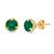 颜色: created emerald, MAX + STONE | 14k Yellow Gold Roped Halo Gemstone Round Stud Earrings for Women 6mm