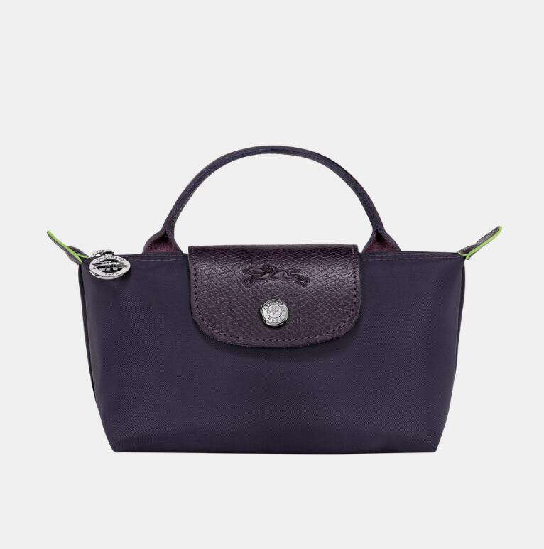 颜色: 绛紫色, Longchamp | 珑骧女士 Le Pliage短柄可折叠化妆包饺子包手拿包（香港仓发货）