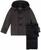 颜色: Charcoal, S Rothschild & CO | Toddler and Little Boys 2-Piece Toggle Dress Coat and Scarf Set