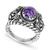 商品第1个颜色Charoite/Silver, American West | Sterling Silver Gemstone Ring in Charoite, Orange Spiny Oyster or Purple Spiny Oyster