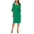 Adrianna Papell | Women's Tie-Front Bell-Sleeve Midi Dress, 颜色Vividgreen