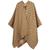 Michael Kors | Women's Logo Plaid Reversible Cape Sweater, 颜色Dark Camel