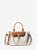 color VANILLA/ACORN, Michael Kors | Hamilton Legacy Small Logo Belted Satchel