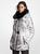 商品Michael Kors | Faux Fur Trim Chevron Quilted Nylon Belted Puffer Coat颜色SILVER
