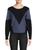 商品Tahari | Colorblock Dolman Sleeve Sweater颜色BLACK_IRON
