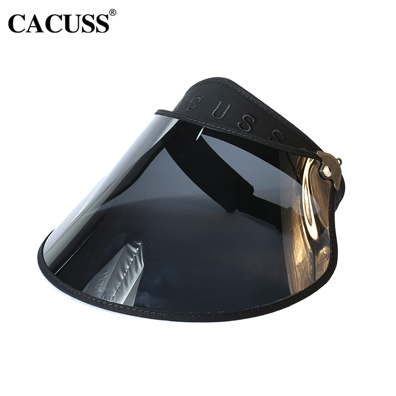 CACUSS | cacuss太阳帽女面罩防晒帽防紫外线偏光户外钓鱼可调节遮脸遮阳帽-C0273-C0274, 颜色黑色