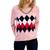 商品Tommy Hilfiger | Women's Cotton Argyle V-Neck Sweater颜色Bridal Rose