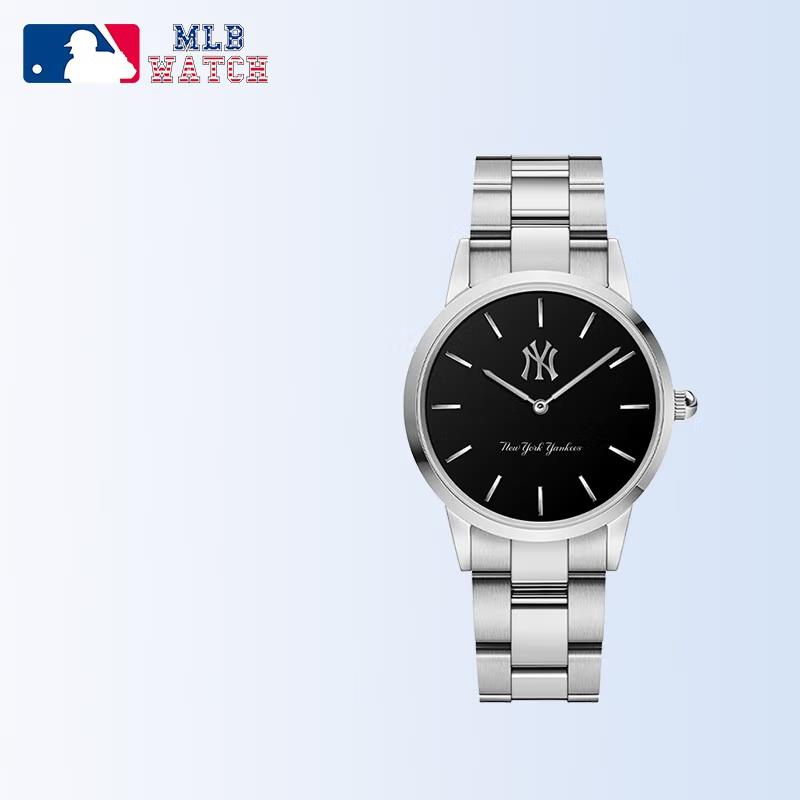 商品MLB | 欧美时尚防水石英表金色钢表带男女手表MLB-TP013颜色银色黑面