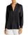 color Black, Vince | Silk Banded Collar Blouse