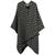 Michael Kors | Women's Logo Plaid Reversible Cape Sweater, 颜色Black/pearl Heather Grey
