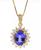 颜色: Gold, Macy's | Tanzanite (2 ct. t.w.) & Diamond (1/2 ct. t.w.) Oval Halo 18" Pendant Necklace in 10k Gold