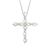 颜色: 20 in, Ross-Simons | Ross-Simons 3mm Cultured Pearl Cross Pendant Necklace With Diamond Accents in Sterling Silver