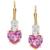 商品第1个颜色Pink Sapphire, Macy's | Lab-Created Pink Sapphire (2 ct. t.w.) & Cubic Zirconia Heart Drop Earrings in 14k Gold