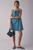 颜色: Blue Multi, BDG | BDG Eva Tie-Front Ruched Strap Trapeze Mini Dress