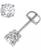 颜色: White Gold, Macy's | Diamond Four Prong Screw Back Stud Earrings (1-3/8 ct. t.w.) in 14k Gold