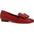color Red Chili, Salvatore Ferragamo | Salvatore Ferragamo Sarno Women's Leather Pearl Slip On Loafer with Bow