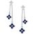 商品第3个颜色Sapphire, Macy's | Sapphire (1-1/10 ct. t.w.) & Diamond (1/5 ct. t.w.) Flower Drop Earrings in Sterling Silver (Also in Ruby & Emerald)