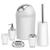 颜色: white, Fresh Fab Finds | Bathroom Accessories Set 6 Pcs Bathroom Set Ensemble