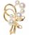 颜色: Gold Over Silver, Macy's | Cultured Freshwater Pearl (7mm & 5mm) Pin in Sterling Silver and 18k Gold Over Silver