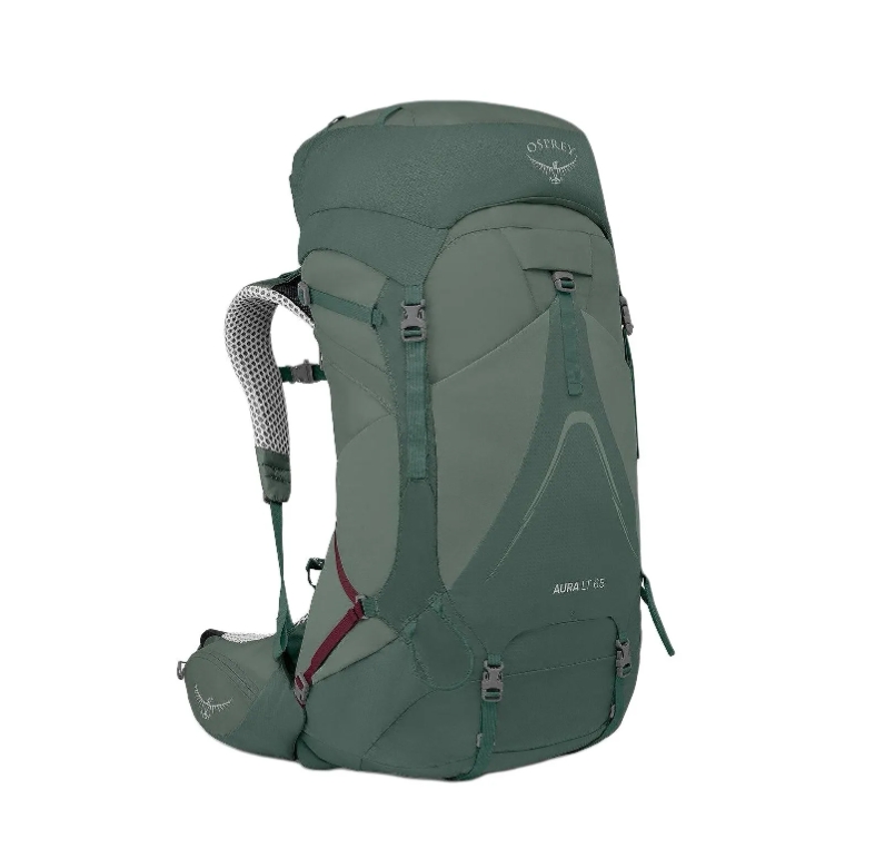 颜色: 春绿色, Osprey | 光环50L/65L AURA AG  登山包女户外徒步大容量双肩包（香港仓发货）