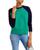 商品AQUA | Color Block Raglan Sleeve Cashmere Sweater - 100% Exclusive颜色Peacoat/Kelly Green