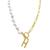 ADORNIA | 14k Gold-Plated Paperclip Chain & Mother-of-Pearl Initial F 17" Pendant Necklace, 颜色Letter H