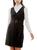 Planet Gold | Womens Velvet Layering Shift Dress, 颜色black w/egret