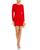 AQUA | Draped Long Sleeve Mini Sheath Dress - 100% Exclusive, 颜色Red
