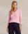 颜色: Carmel Pink, Ralph Lauren | Women's Cable-Knit Cotton V-Neck Sweater