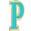 color Gold- P, Gabi Rielle | Vacay Dreamy Collection 14K Gold Plated Sterling Silver Turquoise French Enamel Initial Necklace