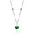 颜色: emerald green, GigiGirl | Teens Sterling Silver White Gold Plated with Colored Cubic Zirconia Heart Necklace