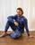 商品第4个颜色TIEDYE NAVY MIX, Leveret | Ombre Long Sleeve Top & Pants Pajama 2-Piece Set