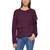 商品Calvin Klein | Calvin Klein Womens Open Stitch Fringe Crewneck Sweater颜色Aubergine