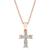 商品Macy's | Diamond Baby Cross 18" Pendant Necklace (1/5 ct. t.w.) in 14k White, Yellow or Rose Gold颜色Rose Gold