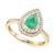商品第1个颜色Emerald, Macy's | Emerald (5/8 ct. t.w.) & Diamond (1/3 ct. t.w.) Teardrop Halo Ring in 14k Gold (Also in Ruby & Sapphire)