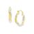 商品Essentials | Clear Crystal Twisted Click Top Hoop Earring in Silver Plate or Gold Plate颜色Gold