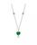 颜色: Green, GiGiGirl | Gigi Girl Teens Sterling Silver White Gold Plated and Colored Cubic Zirconia Heart Necklace